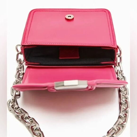 ZARA CROSSBODY BAG WITH METAL TRIM BARBIECORE - Picture 7 of 10